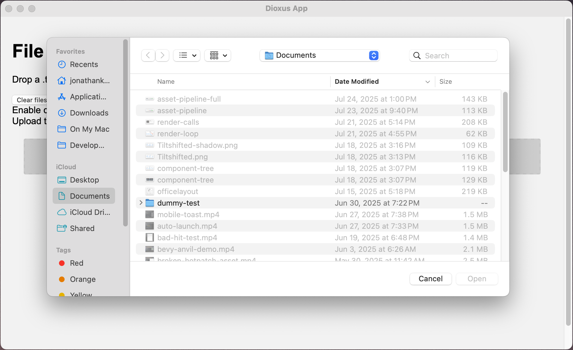 File Upload Dialog