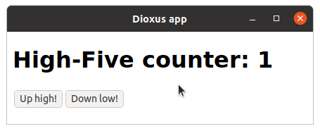 Screenshot: counter app
